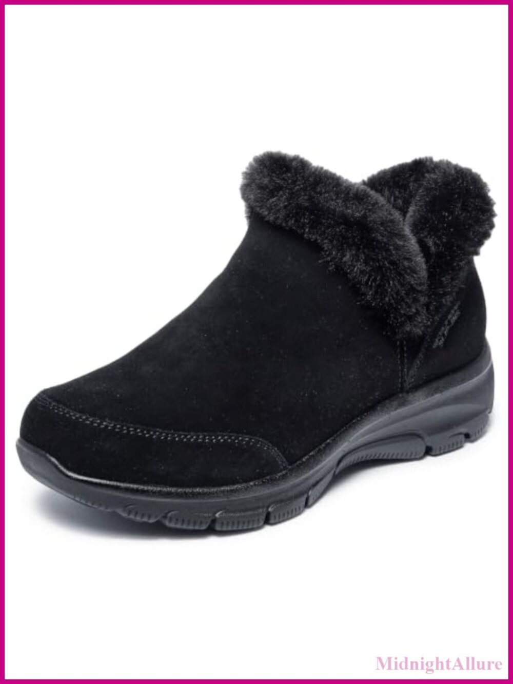 Skechers Women's Easy Going Fall Feeling Slip-Ins Boot Suede Faux Fur Ankle